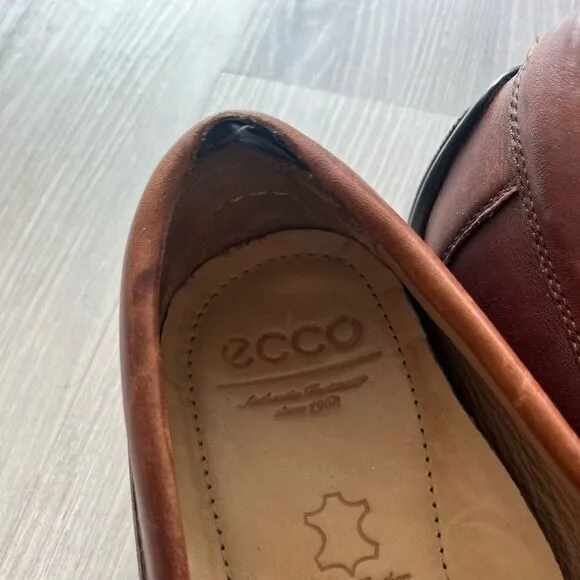 Ecco 45/11.5 Men's Brown Leather Loafers
