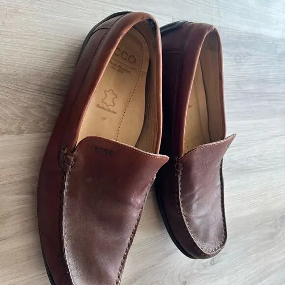 Ecco 45/11.5 Men's Brown Leather Loafers