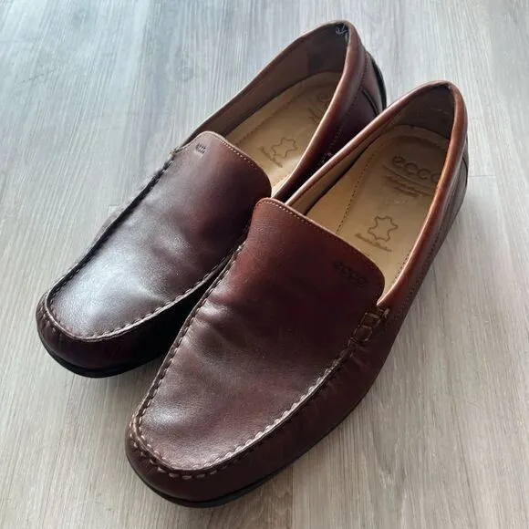 Ecco 45/11.5 Men's Brown Leather Loafers