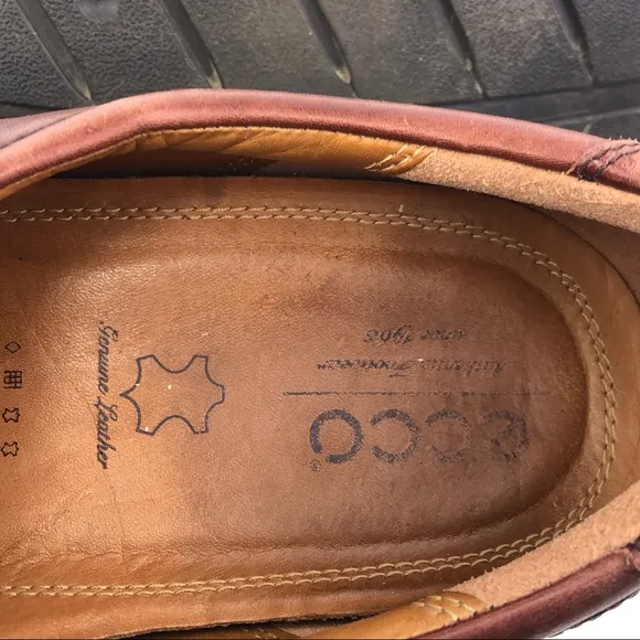 Ecco Brown Leather Casual Slip on Loafers EUR 47