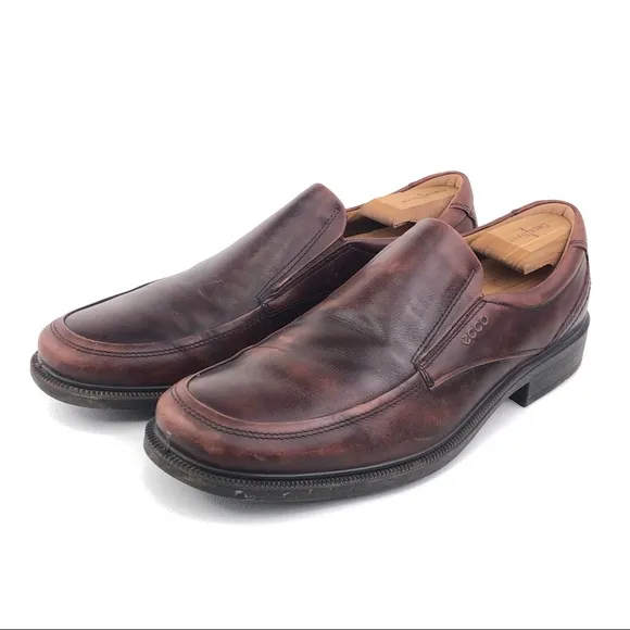 Ecco Brown Leather Casual Slip on Loafers EUR 47