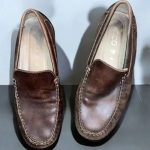 🌹ECCO BROWN LEATHER LOAFERS