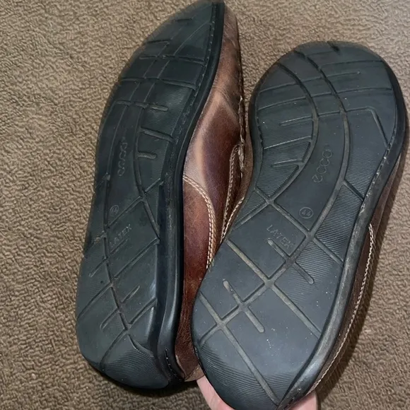 🌹ECCO BROWN LEATHER LOAFERS