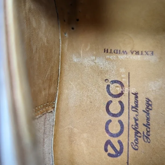 ECCO Brown Leather Slip On Loafers Mens 12E  EU 45 Casual Shoes Comfort