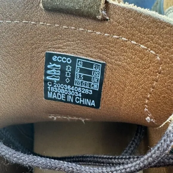 ECCO Crepetray Brown Suede Lace Up Chukka Boots 200364 05283 US 9