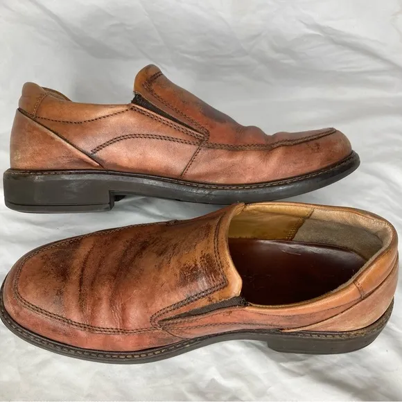 Ecco distressed leather loafers
