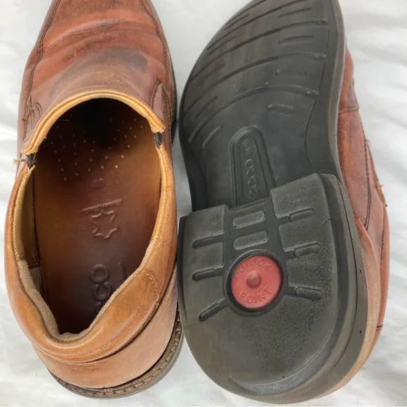 Ecco distressed leather loafers