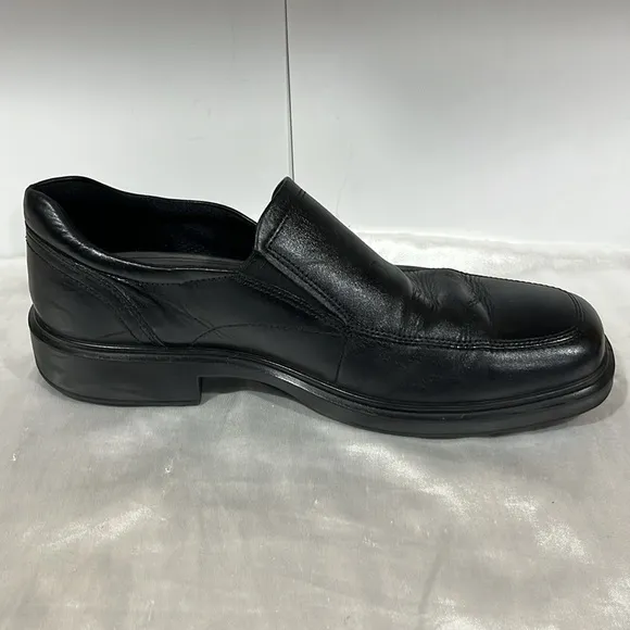 ECCO Men Helsinki 2 Slip-On Leather Loafers Size EU44-US10-10.5 BLACK dress shoe