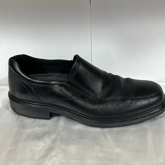 ECCO Men Helsinki 2 Slip-On Leather Loafers Size EU44-US10-10.5 BLACK dress shoe