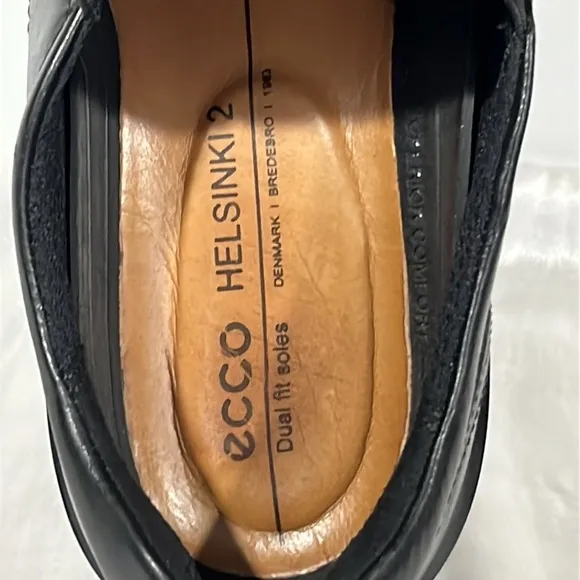ECCO Men Helsinki 2 Slip-On Leather Loafers Size EU44-US10-10.5 BLACK dress shoe