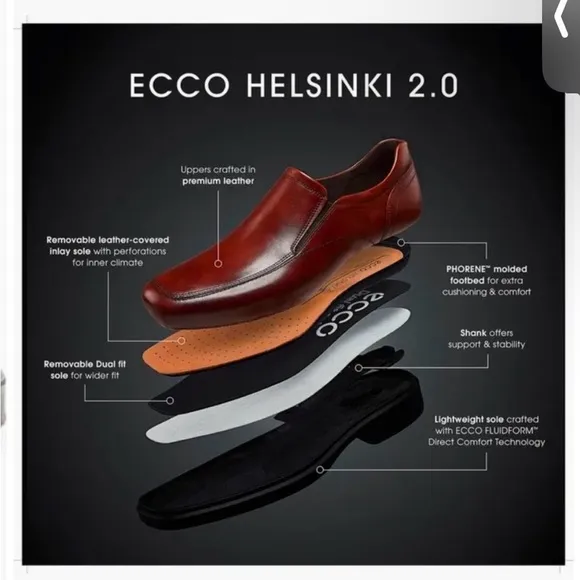ECCO Men Helsinki 2 Slip-On Leather Loafers Size EU44-US10-10.5 BLACK dress shoe