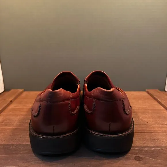 Ecco Mens Brown Genuine Leather Slip On Casual Walking Loafers Mocs Size 45