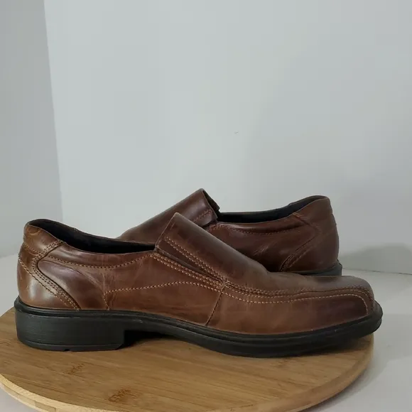 ECCO Men's Brown Leather Loafers Size 44