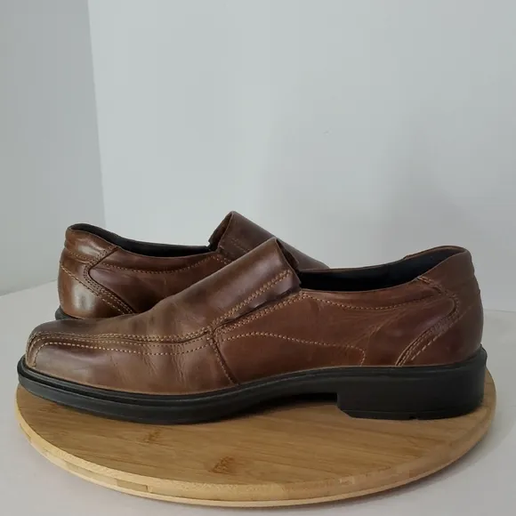 ECCO Men's Brown Leather Loafers Size 44
