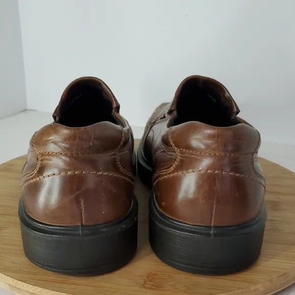 ECCO Men's Brown Leather Loafers Size 44