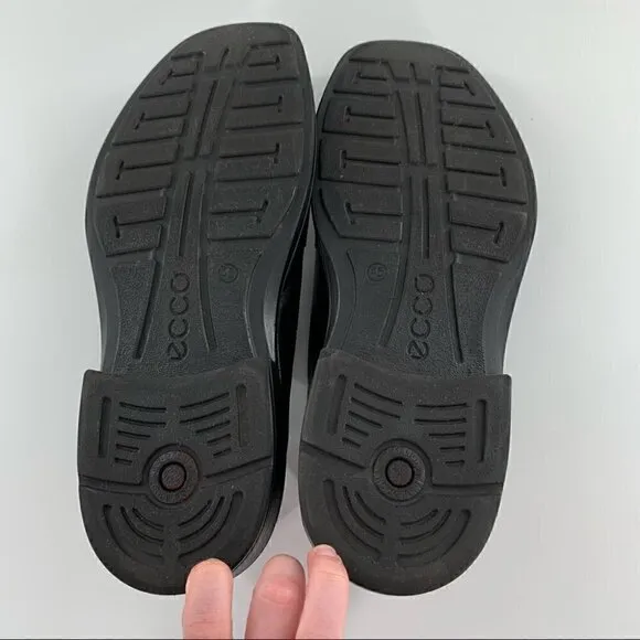Ecco mens loafers size 45 11.5 black leather slip on comfort walking orthopedic