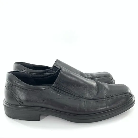 Ecco mens loafers size 45 11.5 black leather slip on comfort walking orthopedic