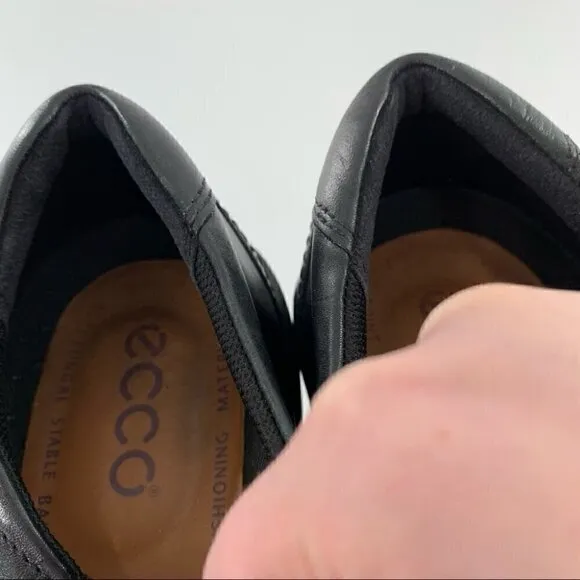 Ecco mens loafers size 45 11.5 black leather slip on comfort walking orthopedic