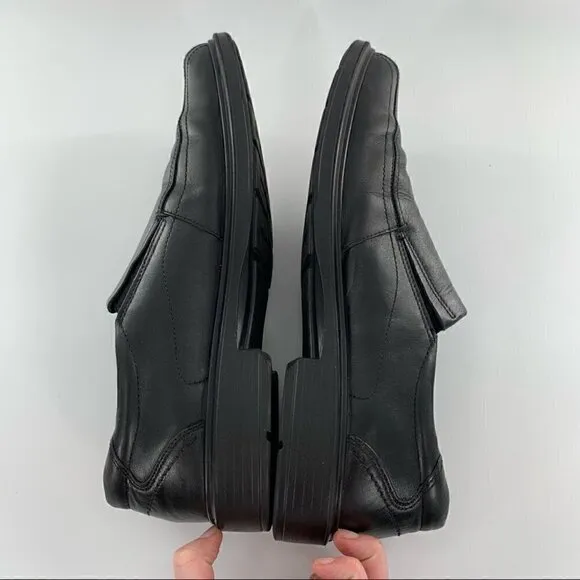 Ecco mens loafers size 45 11.5 black leather slip on comfort walking orthopedic
