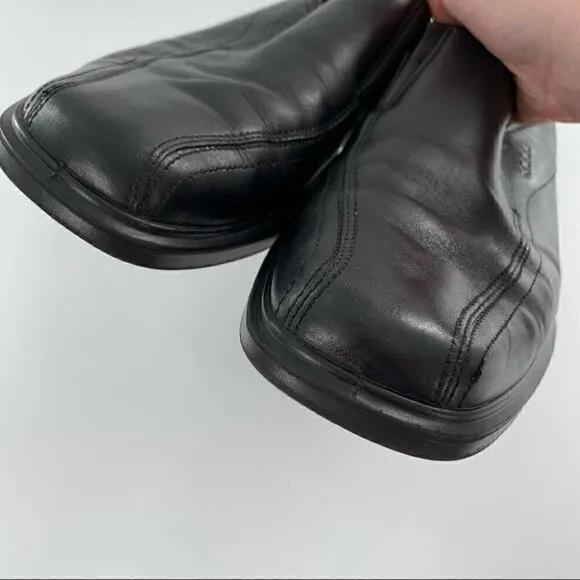 Ecco mens loafers size 45 11.5 black leather slip on comfort walking orthopedic