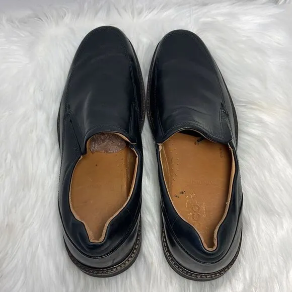 Ecco Smooth Black Leather City Slip-On Loafers Sz 12