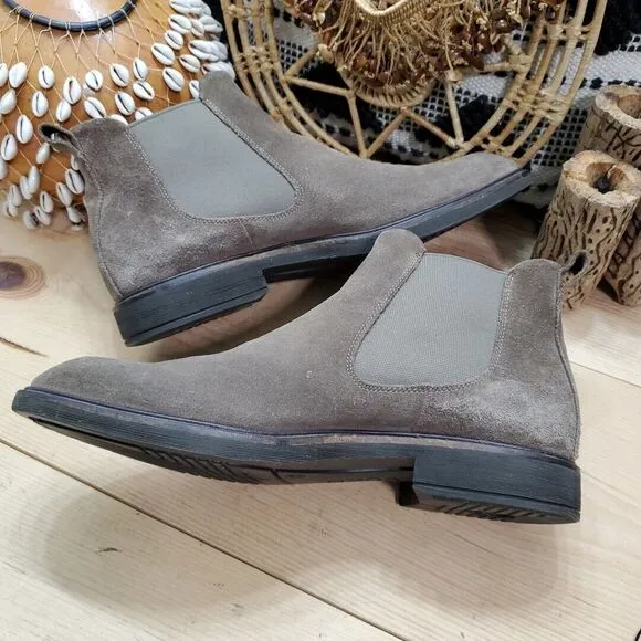 ECCO Vitrus II Men's US 11/EU 45 Slip On Chelsea Ankle Boots Suede Taupe Gore