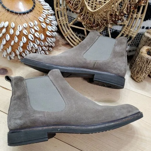 ECCO Vitrus II Men's US 11/EU 45 Slip On Chelsea Ankle Boots Suede Taupe Gore