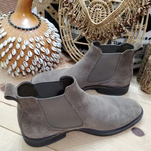 ECCO Vitrus II Men's US 11/EU 45 Slip On Chelsea Ankle Boots Suede Taupe Gore