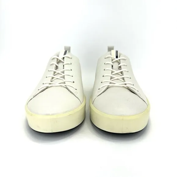 ECCO WHITE LEATHER LACE-UP CASUAL FASHION DANISH DESIGN UNISEX SNEAKERS