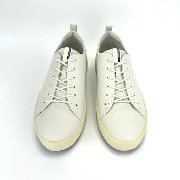 ECCO WHITE LEATHER LACE-UP CASUAL FASHION DANISH DESIGN UNISEX SNEAKERS