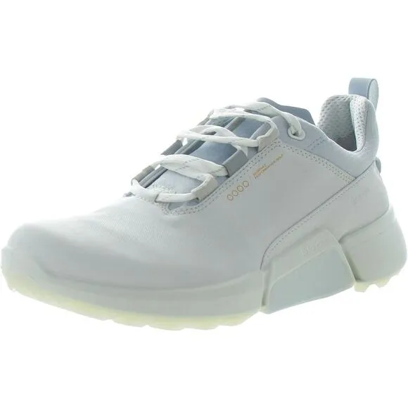 ECCO Womens White Lace-Up Leather Casual And Fashion Sneakers New