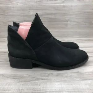 Eileen Fisher Ankle Boots Womens 9 Leaf Black Nubuck Leather Slip On Booties