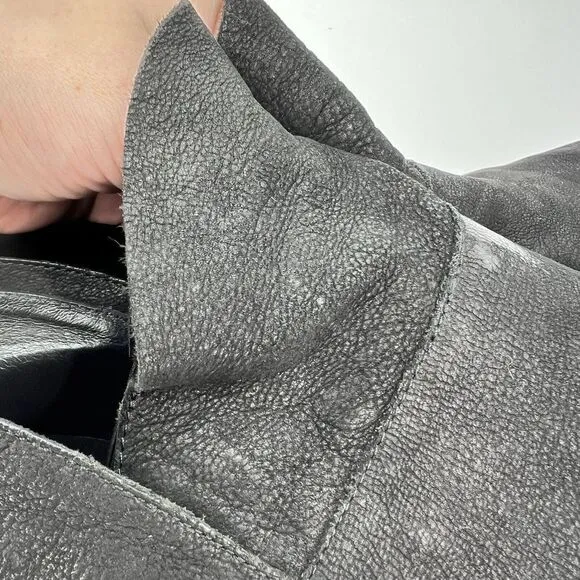 Eileen Fisher Boots Women 9 Black Nubuck Slip On Ankle Block Heel Booties Shoe