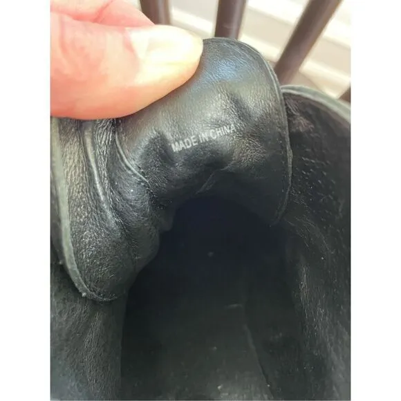 Eileen Fisher Game 2 Black Tumbled Nubuck Leather High Top Sneaker 7