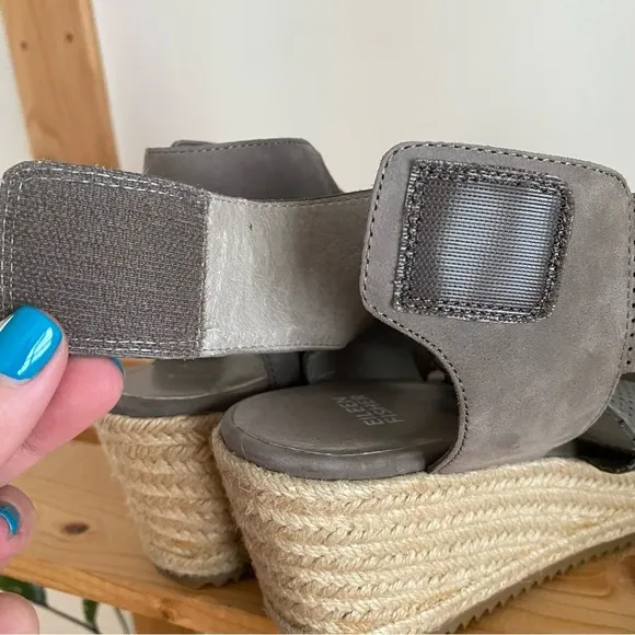 Eileen Fisher Gray Espadrille Willow Wedge 2 Graphite Nubuck Sandals