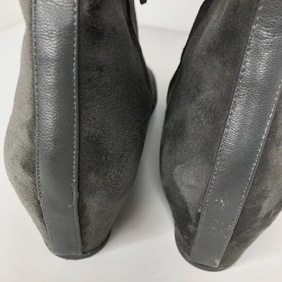 Eileen Fisher Gray Suede Booties Boots Size 9