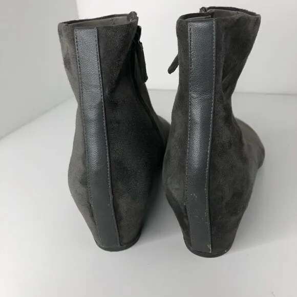 Eileen Fisher Gray Suede Booties Boots Size 9