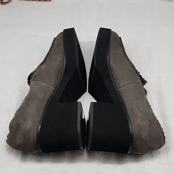 EILEEN FISHER HARRIA CHUNKY GREY LOAFER LEATHER PLATFORM LADIES 8.5 NWOB🦋NICE🦋