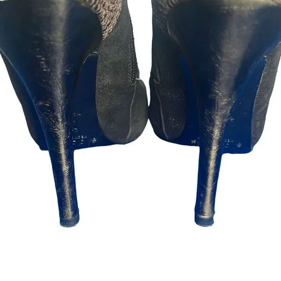 El Dantes Metallic Suede stiletto Boots Booties 6.5 Platforms