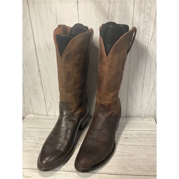 El Dorado men's Brown, cowboy boots, genuine leather 2478 size 8 1/2