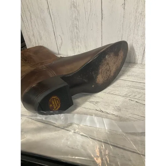 El Dorado men's Brown, cowboy boots, genuine leather 2478 size 8 1/2