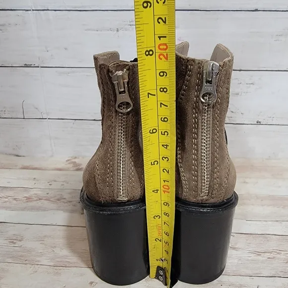 Elizabeth and James lace-up block heel boots