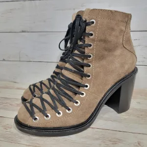 Elizabeth and James lace-up block heel boots