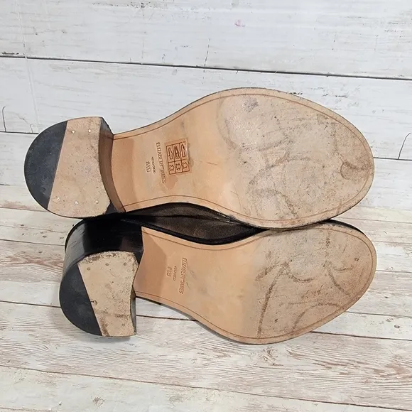 Elizabeth and James lace-up block heel boots