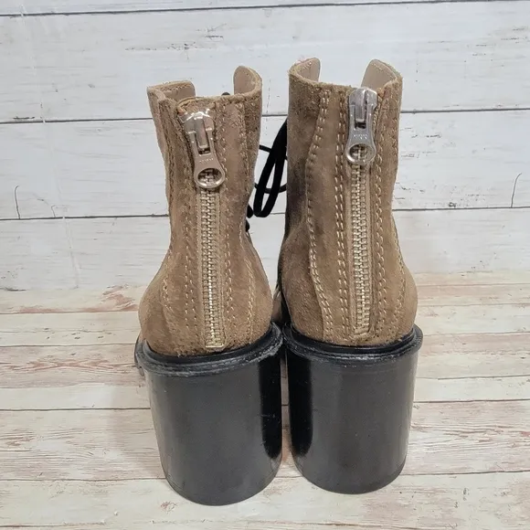 Elizabeth and James lace-up block heel boots