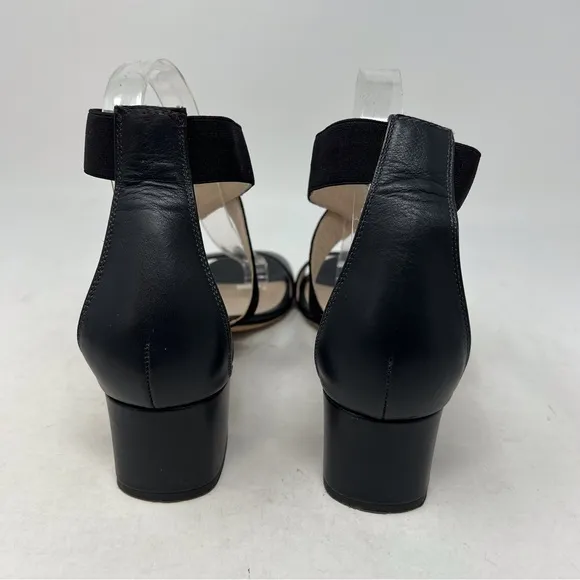 EMERSON FRY New York Criss Cross Black Leather Heeled Sandals Women’s Size 39 EU
