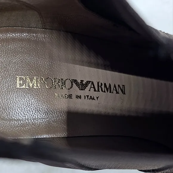 Emporia Armani leather wedge heel ankle boots Size 35.5