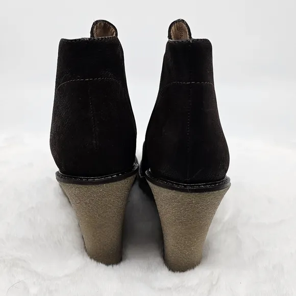 Emporia Armani leather wedge heel ankle boots Size 35.5