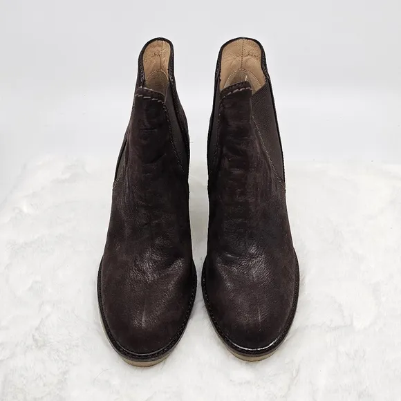 Emporia Armani leather wedge heel ankle boots Size 35.5