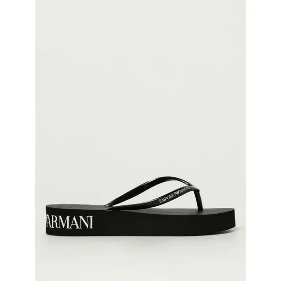 Emporio Armani Flat Sandals Woman Black